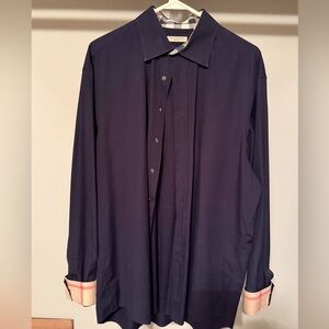 Burberry Classic Navy Blue Dress Shirt
